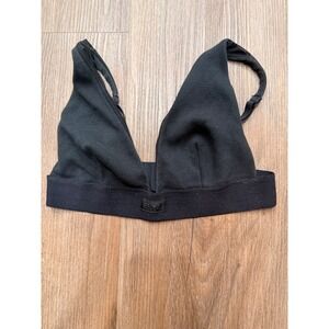 SKIMS Triangle Bralette Black Ribbed Comfort Lounge Size L